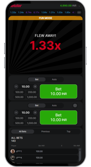 Aviator ends early at 1.33x
