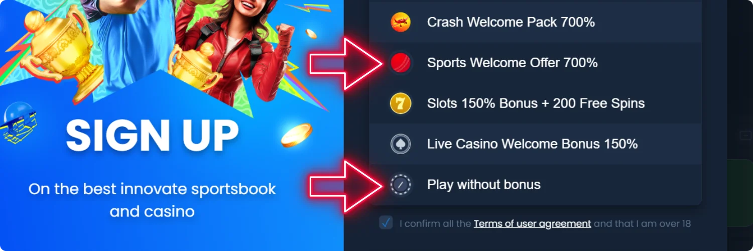 Select a bonus